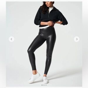 Spanx Faux Leather Leggings Size XL